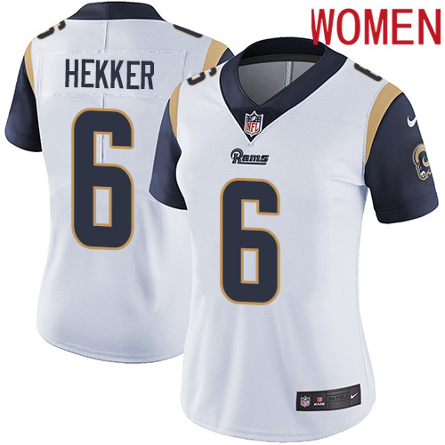 2019 Women Los Angeles Rams #6 Hekker white Nike Vapor Untouchable Limited NFL Jersey->women nfl jersey->Women Jersey